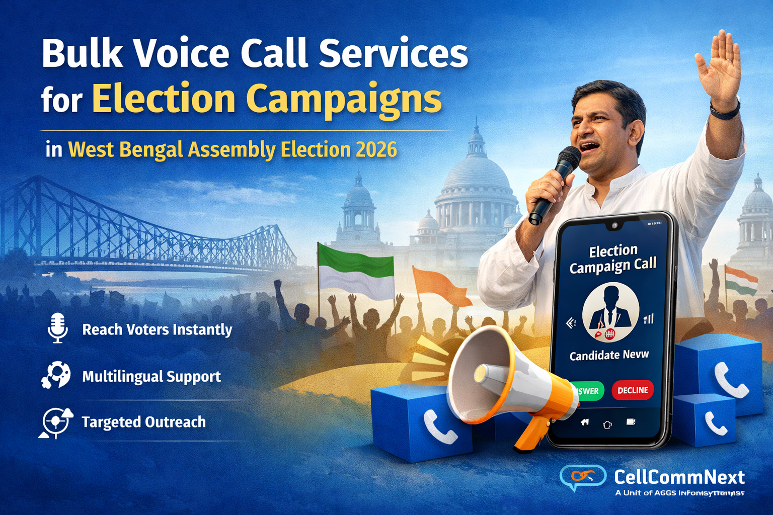 You are currently viewing Bulk Voice Call Services for Election Campaigns: Winning Voter Reach in West Bengal Assembly Election 2026