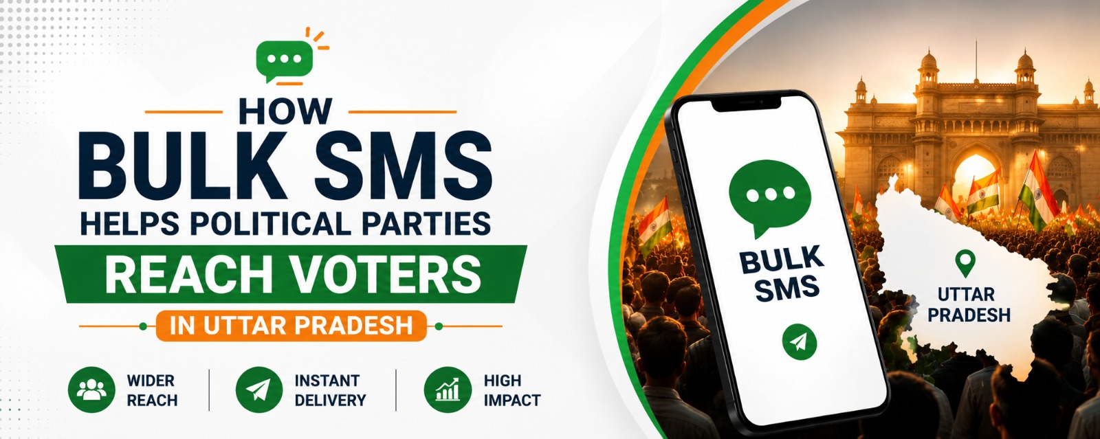 How Bulk SMS Helps Political Parties Reach Voters in Uttar Pradesh