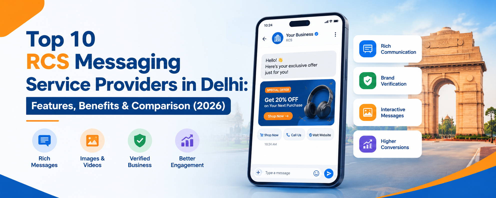 Top 10 RCS Messaging Service Providers in Delhi: Features, Benefits & Comparison (2026)